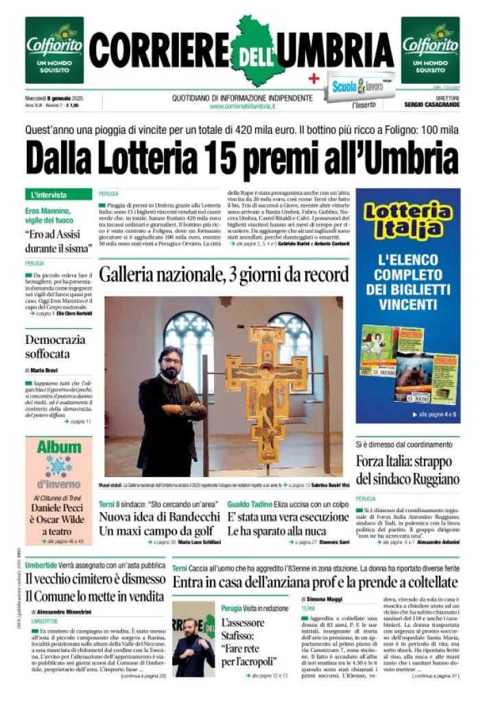 Prima-pagina-corriere umbria-del-2025-01-08